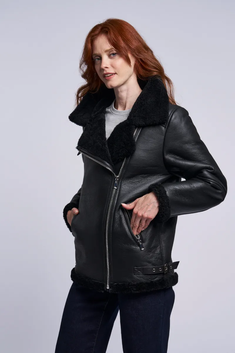 426 Genuine shearling moto jacket Winter Clearance