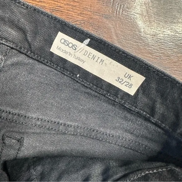 ASOS Black Wide Leg High Waisted Denim Jeans