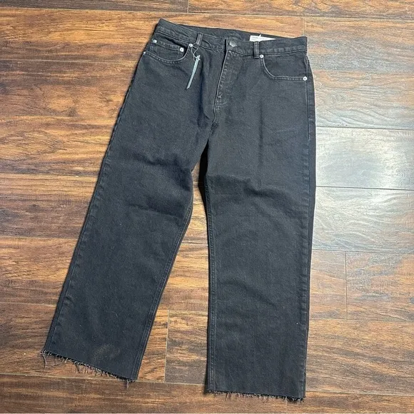 ASOS Black Wide Leg High Waisted Denim Jeans