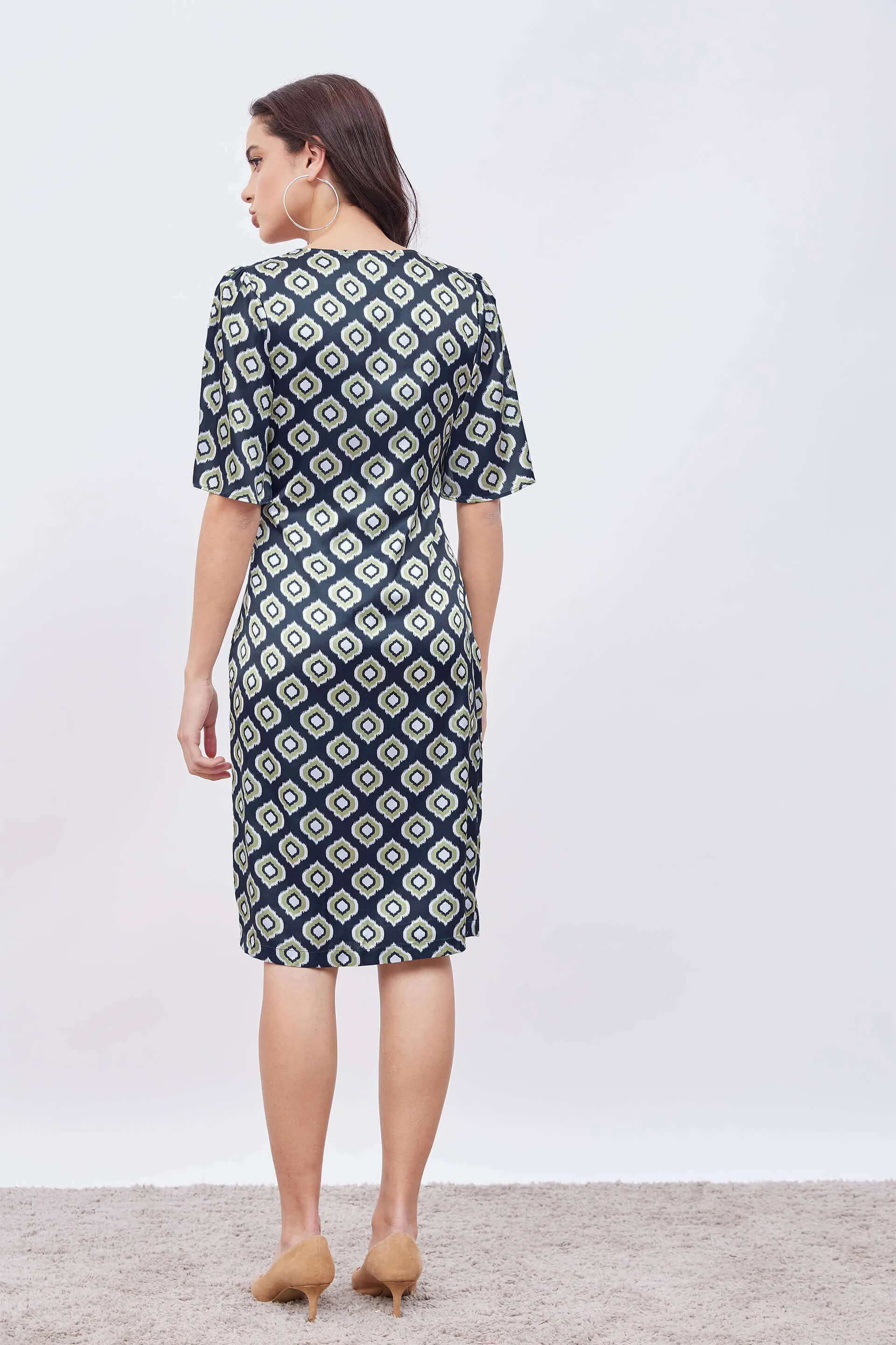 Auric Printed satin shift dress - Multicolor