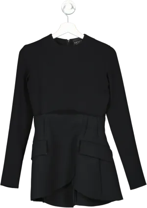 A.W.A.K.E Mode Black Raw Seam Tailored Mini Dress UK 8