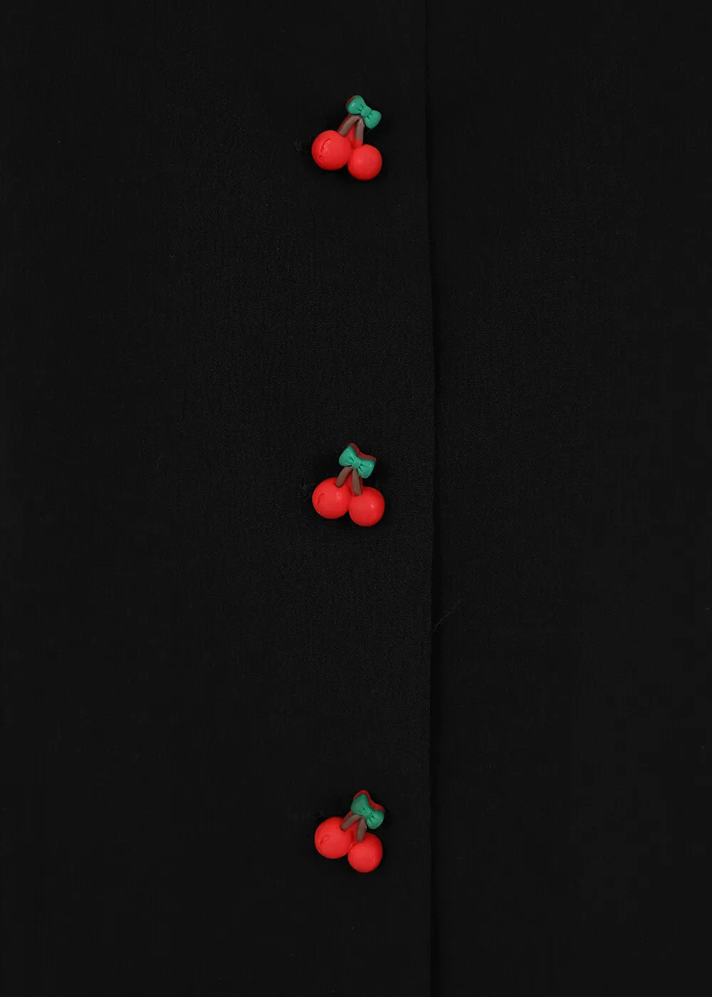 Banned Cherry Button 40's Blouse Zwart