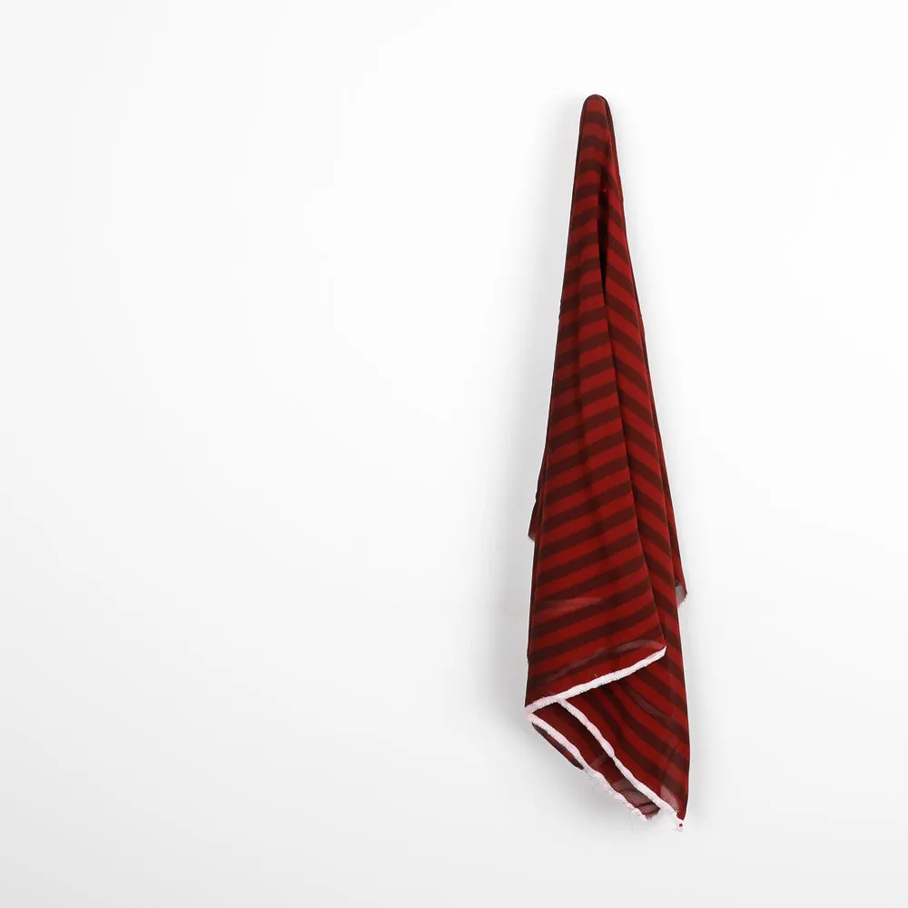 Bengal Stripe Viscose Georgette - Wine