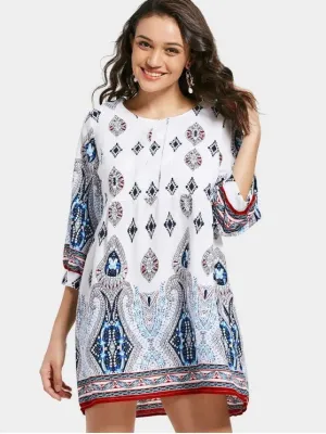BerryBetty - Gorgeous Tribal Print Mini Shift Dress