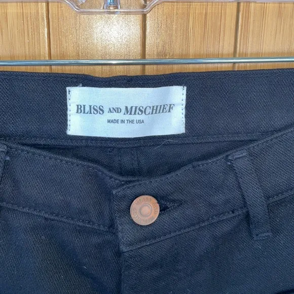 Bliss and Mischief Wide Leg Raw Hem Jeans