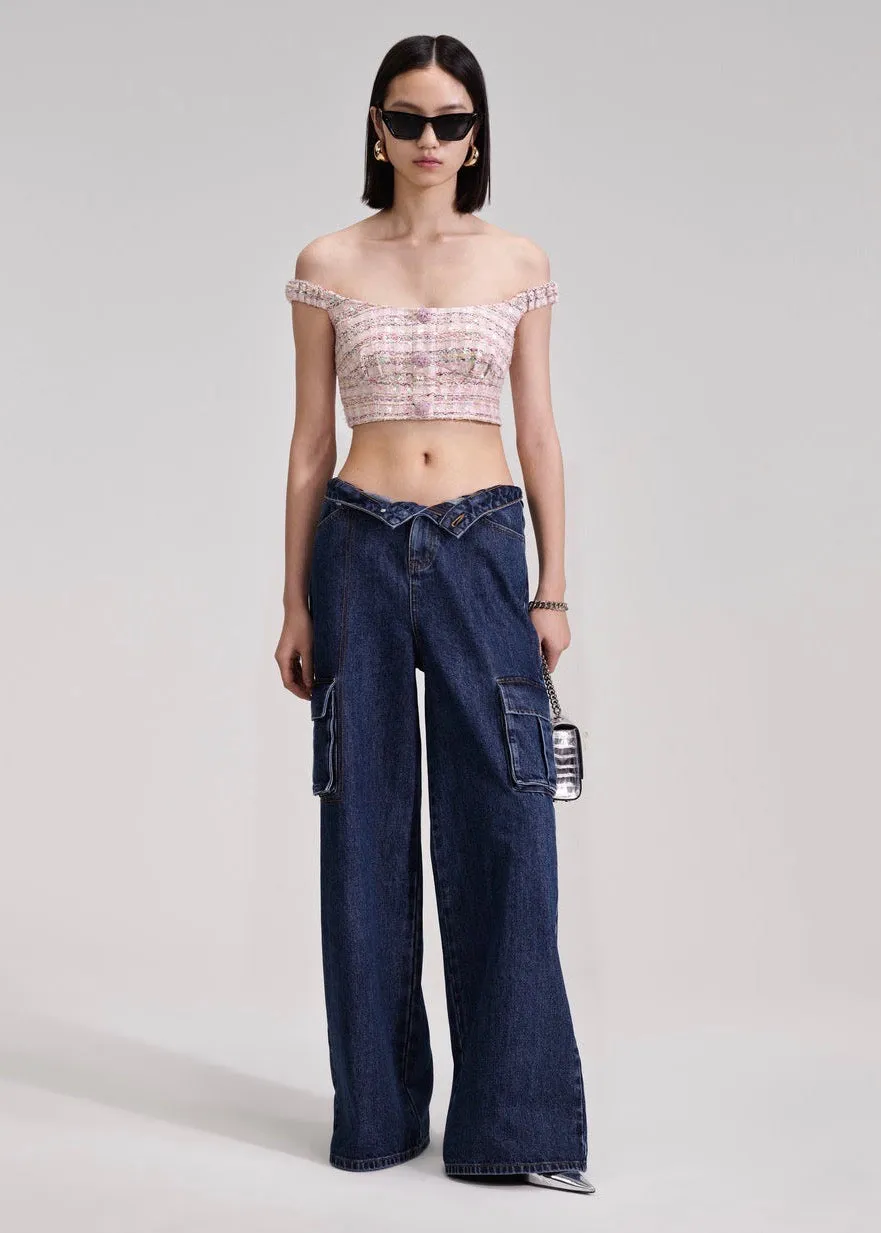 Blue Denim Cargo Jeans