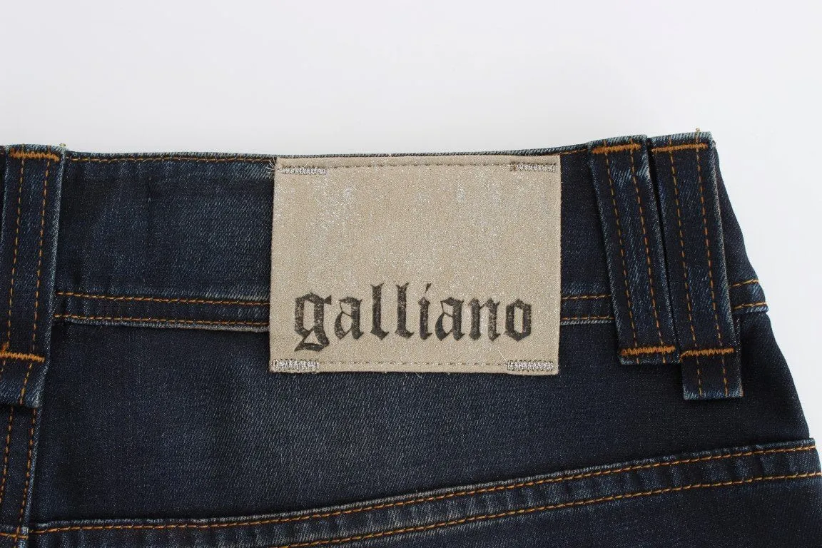 Blue Wash Cotton Blend Boyfriend Fit Jeans