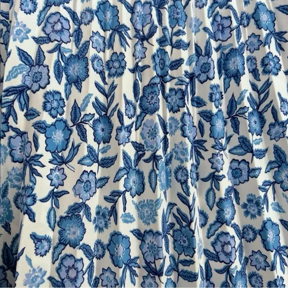 Boden Chinoiserie Blue Floral Pleated A-Line Skirt, Size 10, NWT
