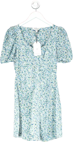 Brave Soul Blue Ginny Dress Blue/white Ditsy Floral UK S