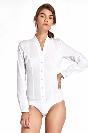 Collarless Long Sleeve Bodysuit