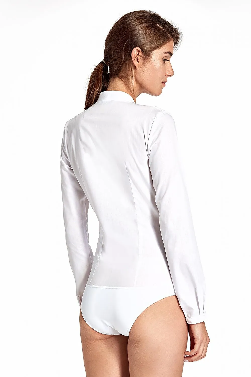 Collarless Long Sleeve Bodysuit