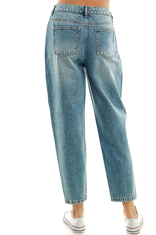 COTTON RIGID BALLOON JEAN