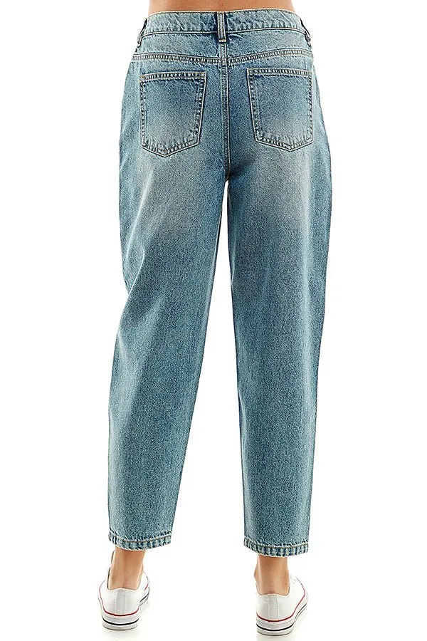 COTTON RIGID BALLOON JEAN