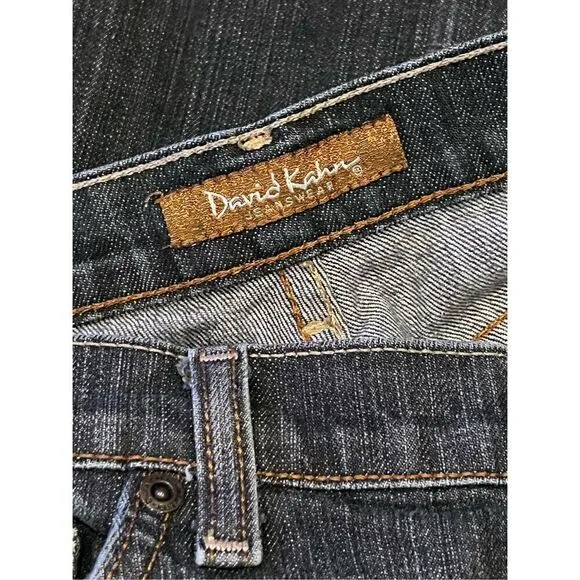 David Kahn Black Distressed Flare Leg Jeans Size 27