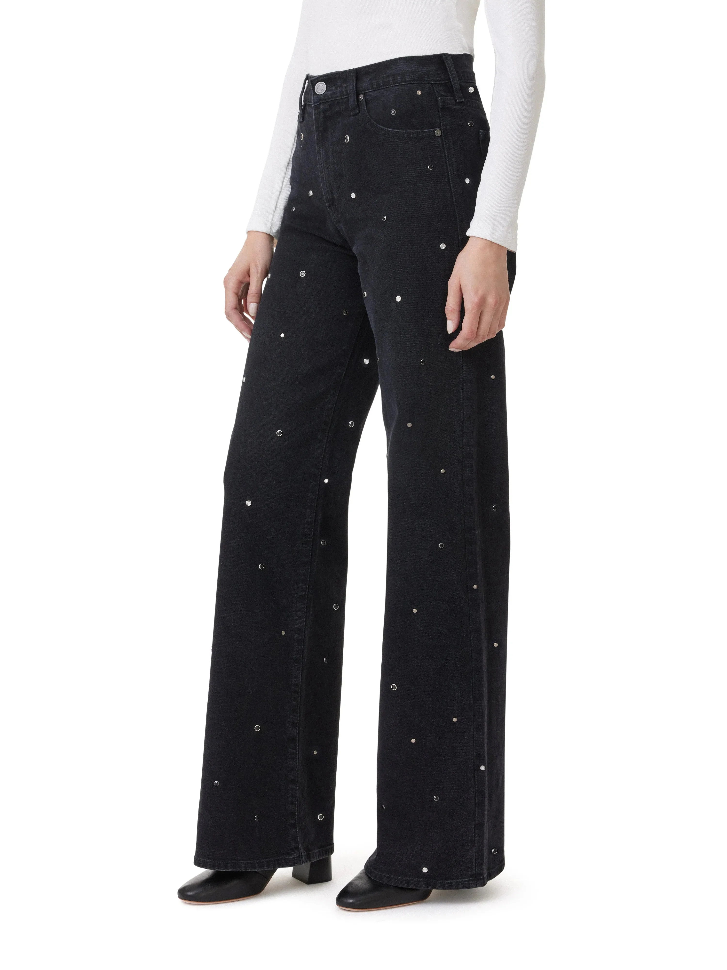 Denver HR Wide Leg Grommet Jeans