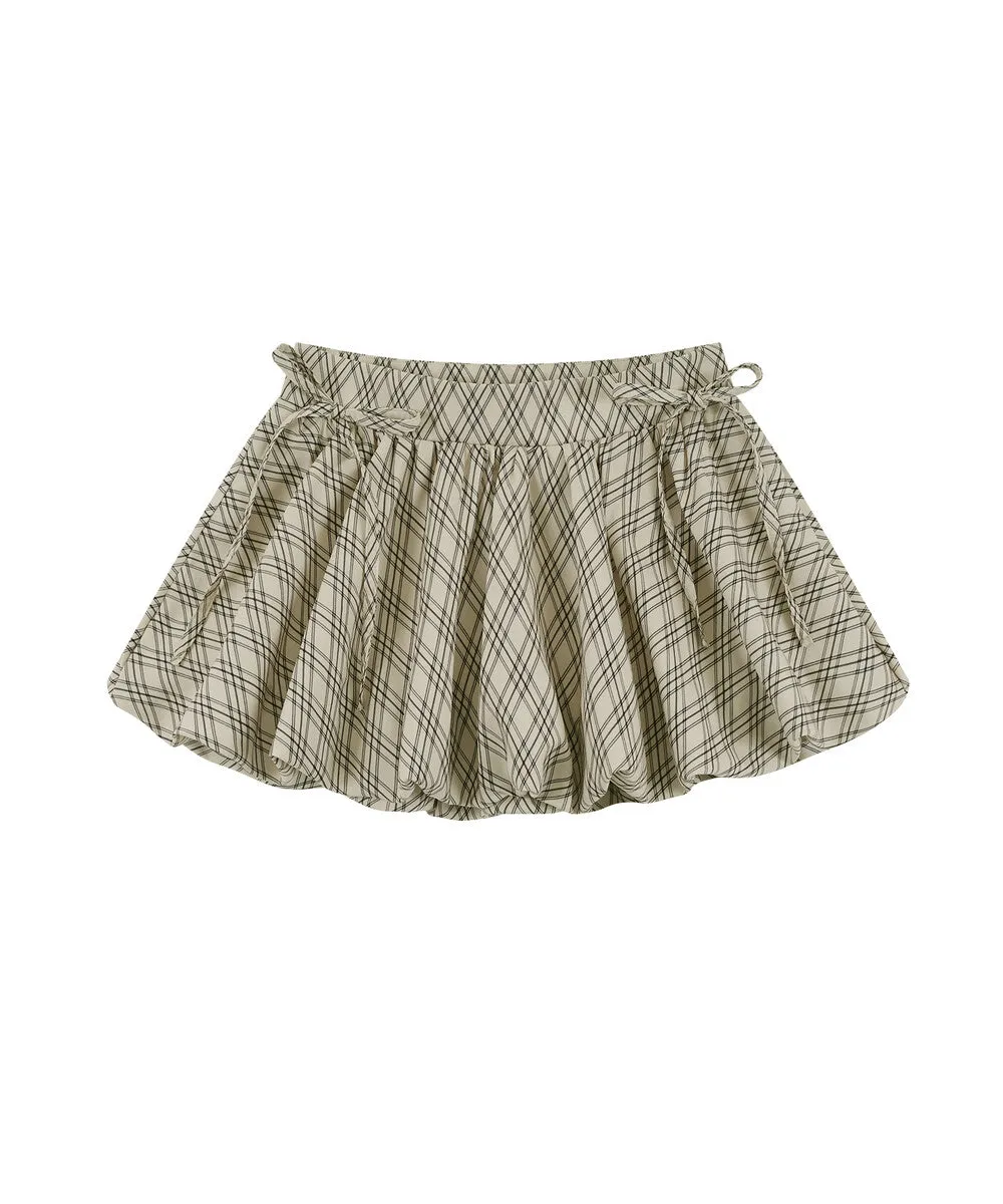 Fairy Ribbon Bubble Skirt (Checked)