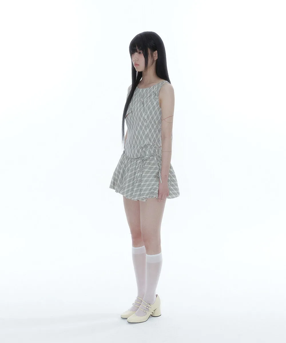 Fairy Ribbon Bubble Skirt (Checked)