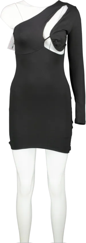 Fashion Nova Black One Sleeve Cut Out Mini Dress UK S