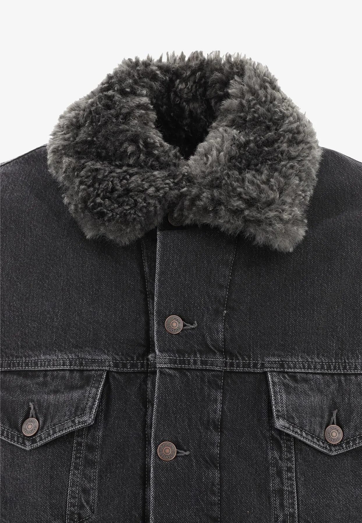 Faux-Fur Collar Denim Jacket
