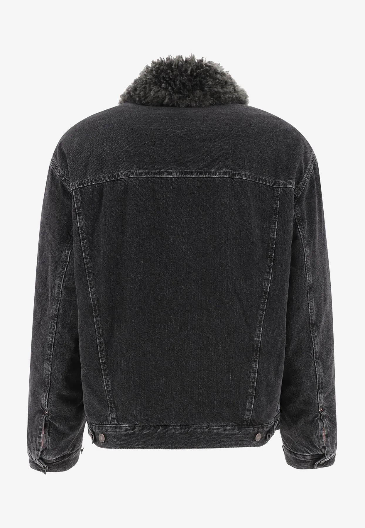 Faux-Fur Collar Denim Jacket