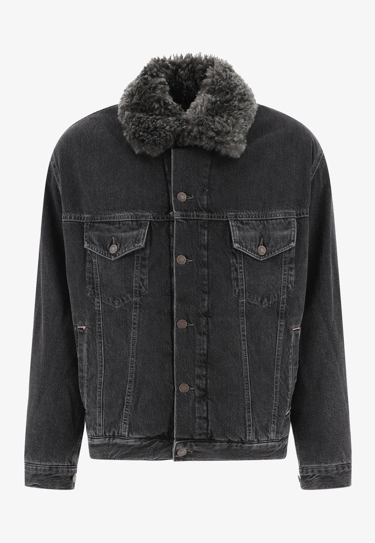 Faux-Fur Collar Denim Jacket