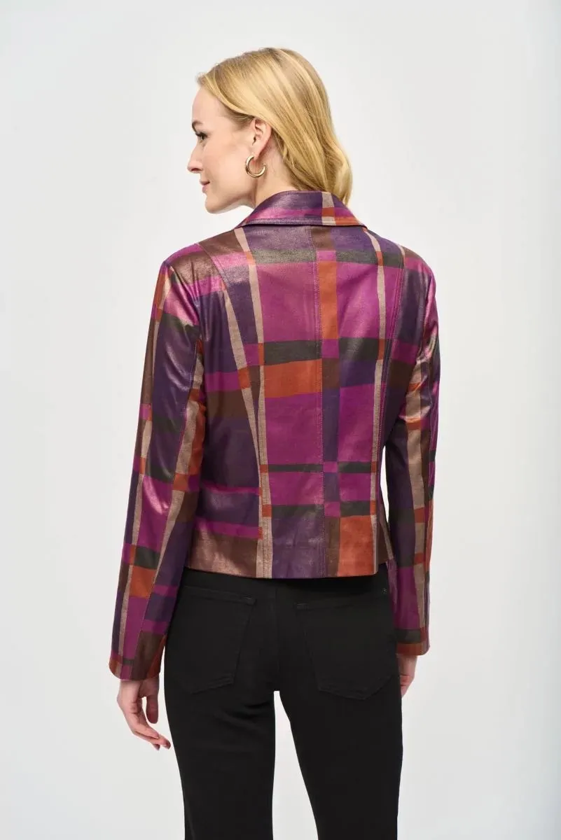 FOILED PRINT MOTO JACKET