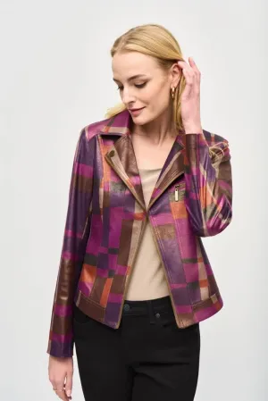FOILED PRINT MOTO JACKET