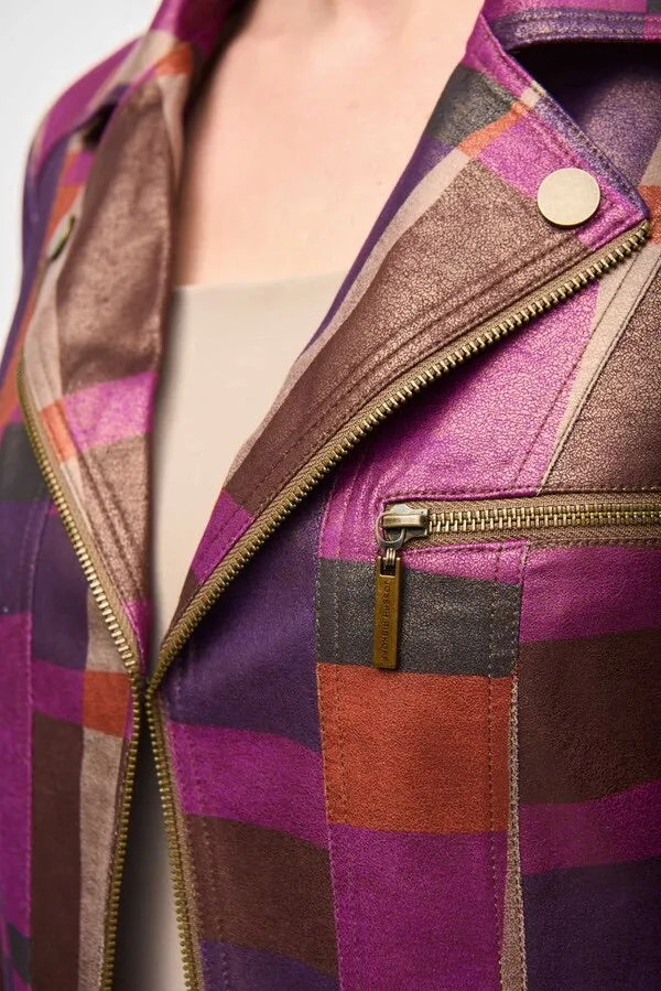 FOILED PRINT MOTO JACKET
