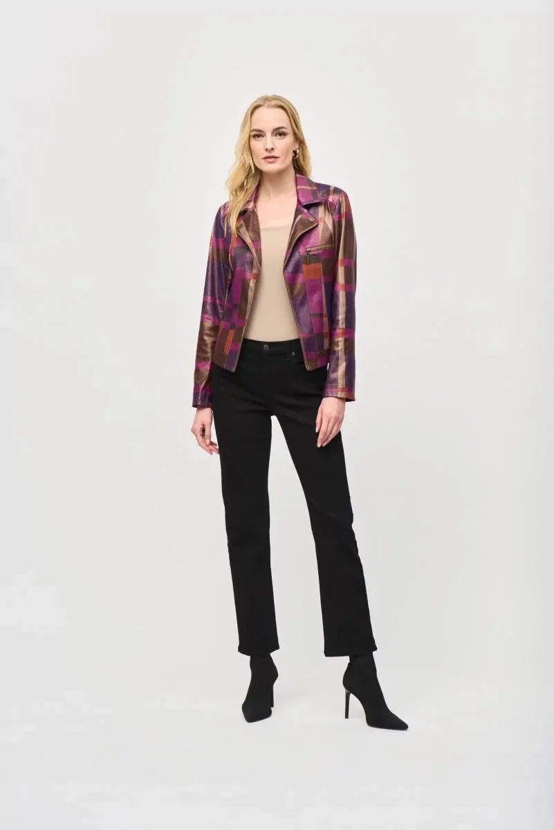 FOILED PRINT MOTO JACKET