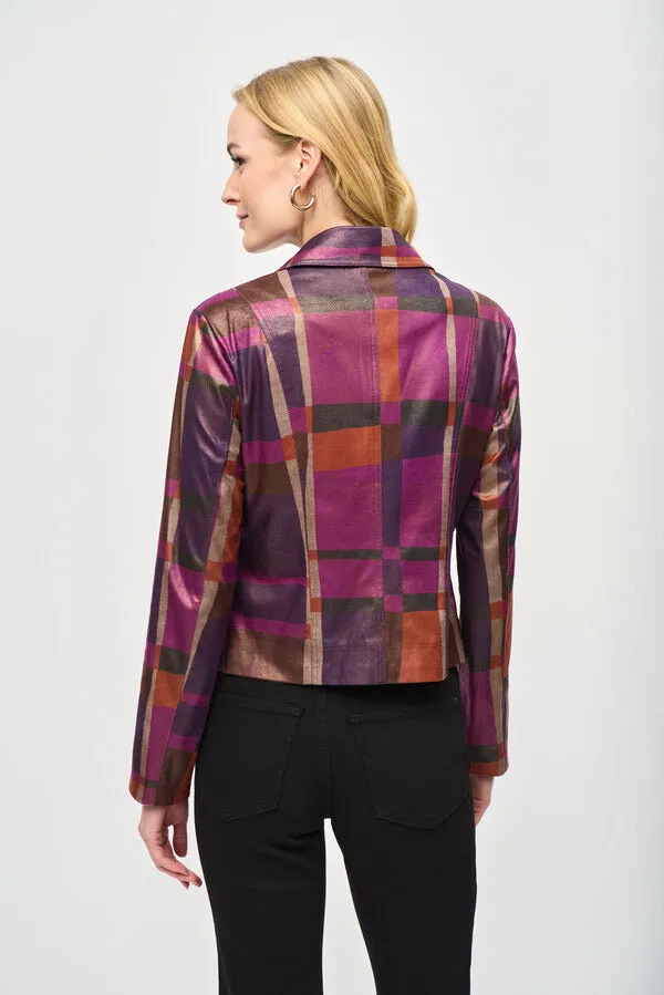 FOILED PRINT MOTO JACKET