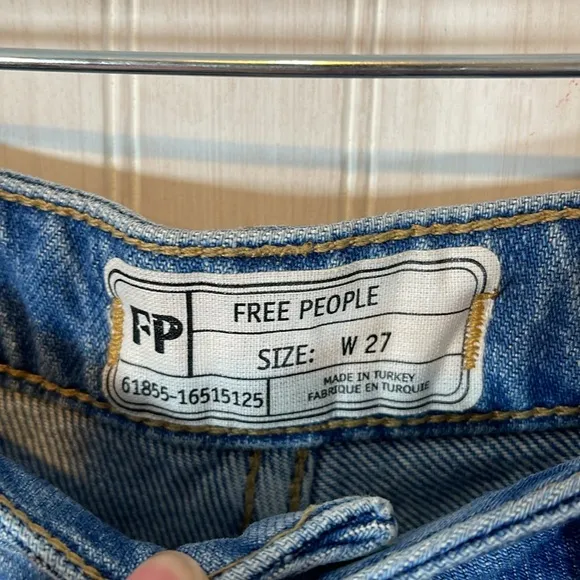 FREE PEOPLE WIDE LEG PATCHWORK JEANS 27 K
