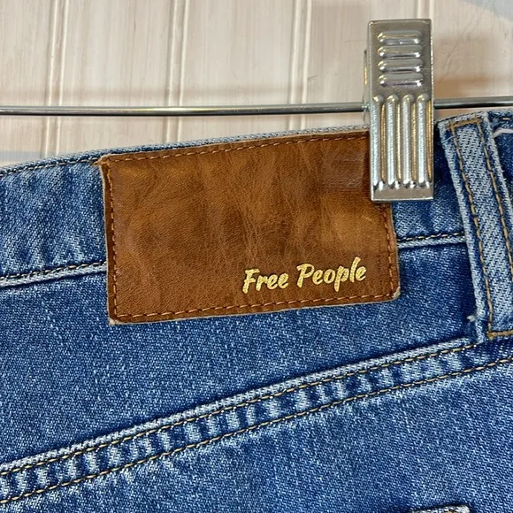 FREE PEOPLE WIDE LEG PATCHWORK JEANS 27 K