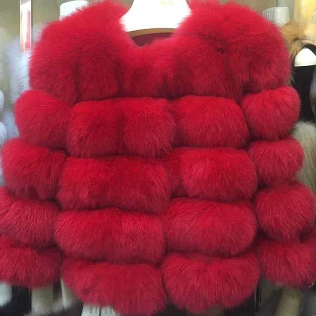 FURSARCAR Real fur Coat For Women Winter natural fur Jacket Fashion Short silm Outwear Luxury Natural Real Fur Coat real Fur