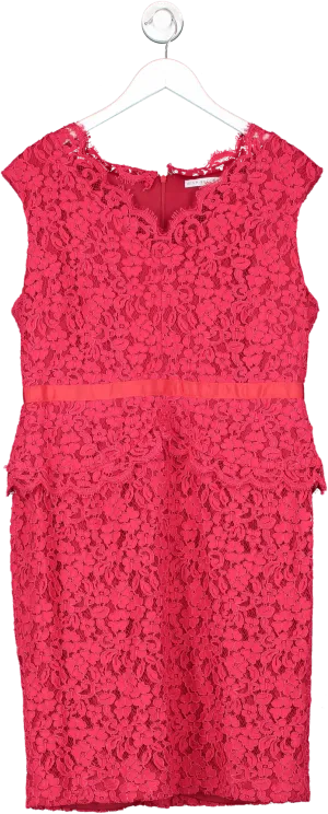 Gina Bacconi Red Floral Lace Dress UK 18