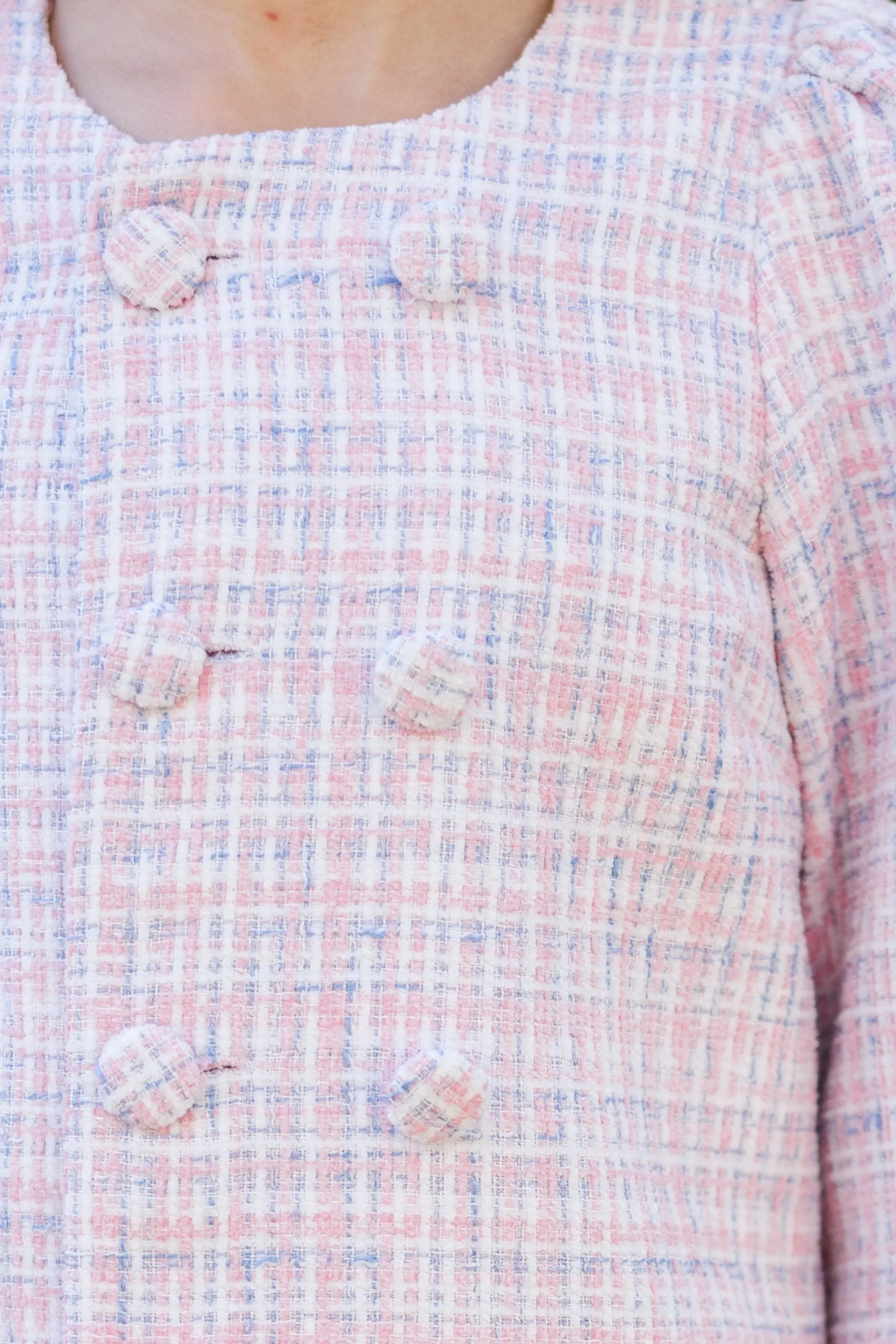 Girls: The Vivian Pink Tweed Shift Dress