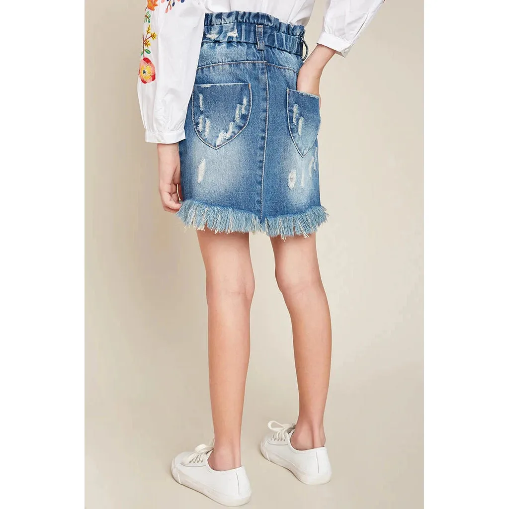 Hayden Girls High Waist Denim Skirt
