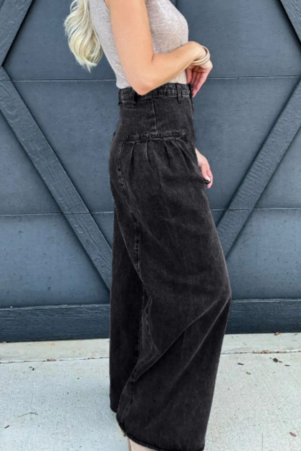 Hazel Blues® |  High Rise Wide Leg Jeans with Pockets