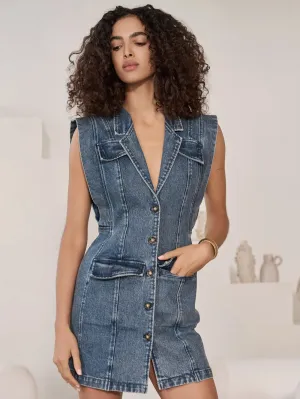 HEVRON Becca Denim Dress