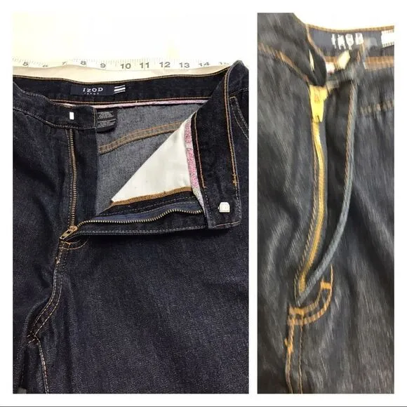IZOD High Waist Dark Wash Flare Leg Bell Bottom Style Jeans Size 12