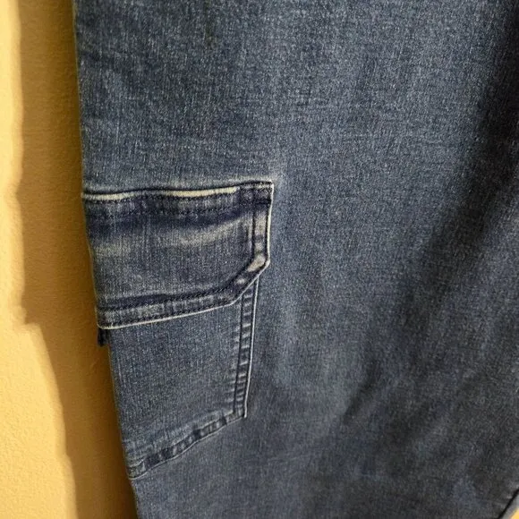 J. Jill Super Wide Leg High Rise Cropped Cargo Jeans Size 18p