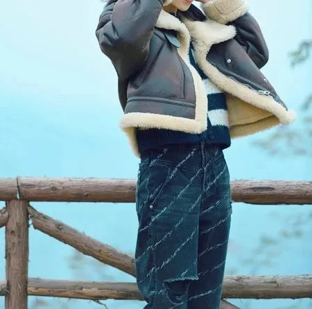 JazzHer 2024 New Autumn Winter Women Faux Lamb Fur Short Jacket Vintage Female Moto Biker Zipper Thick Warm Coat Fleece Outwear