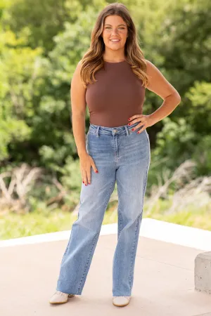 Judy Blue Medium Wash Trouser Wide Leg Jeans