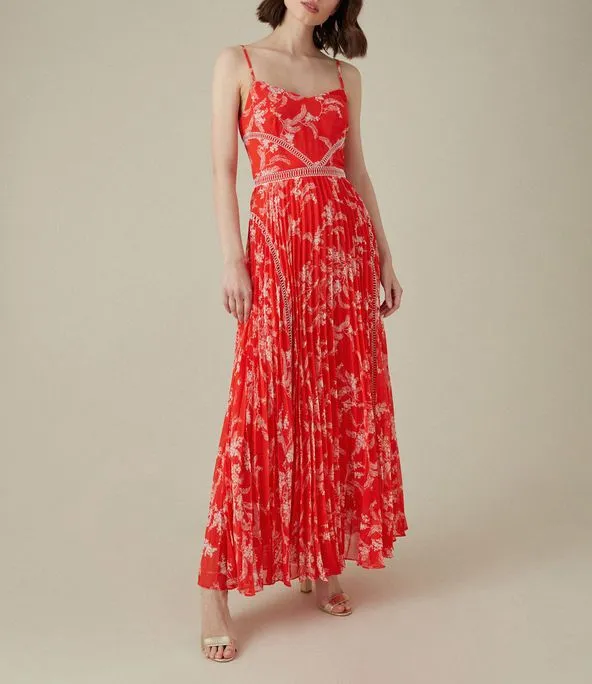 Karen Millen Orange Floral Dress UK 8