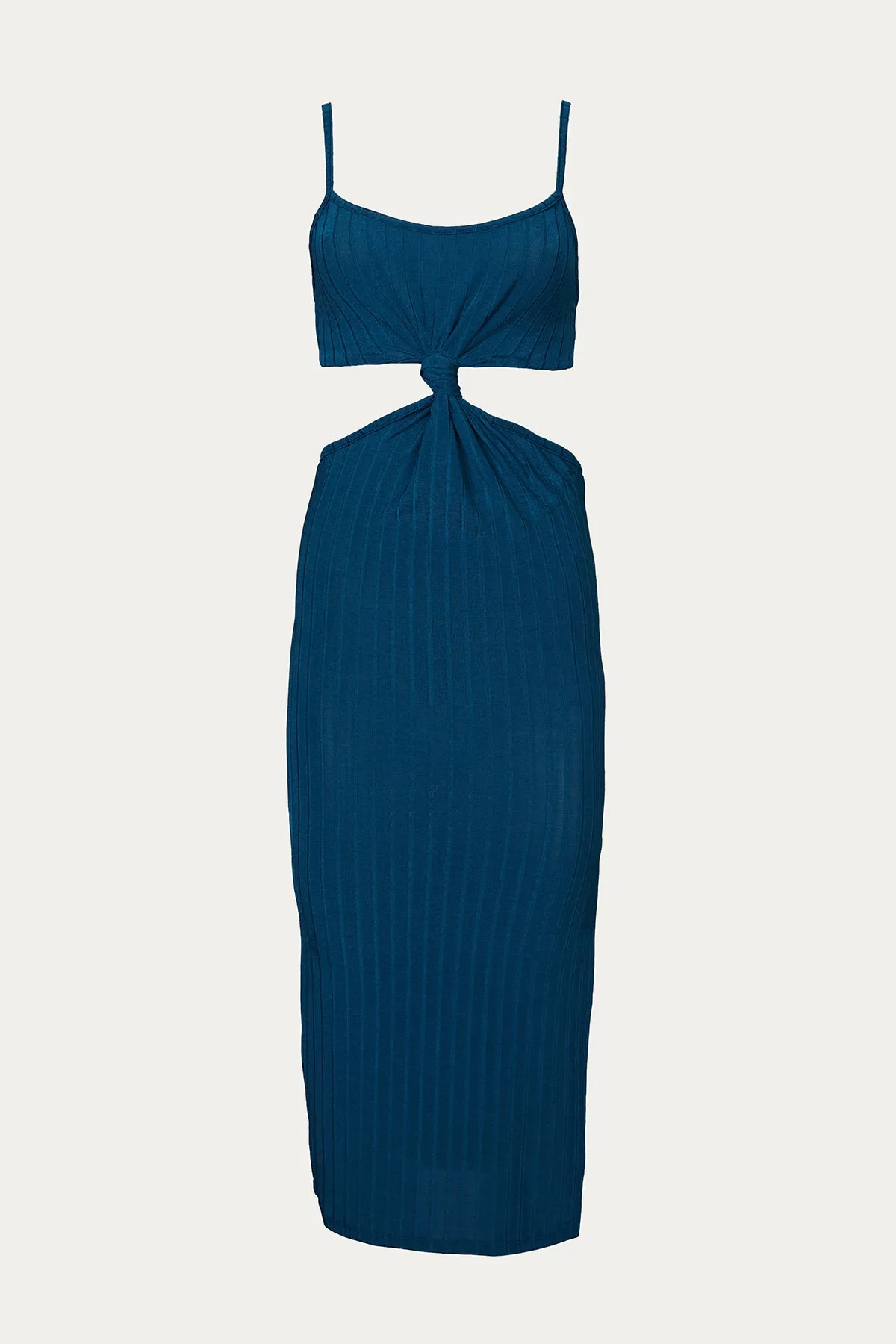 KNOTTED CUTOUT MIDI DRESS