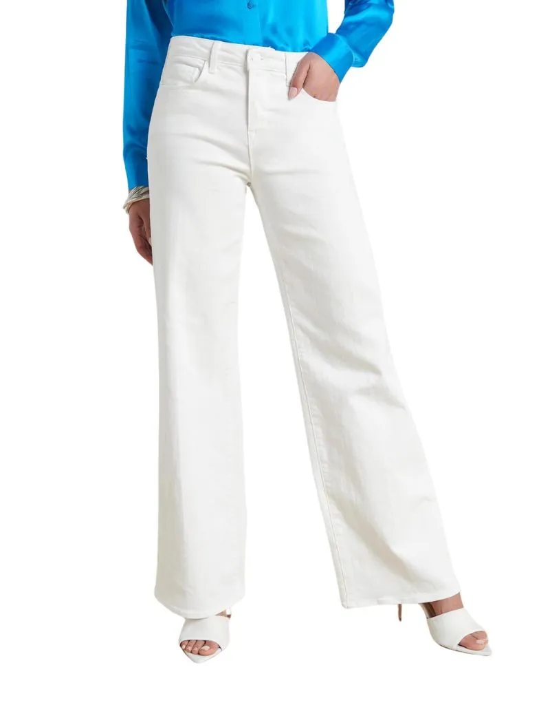 L'agence Alicent Wide Leg Jeans in Blanc