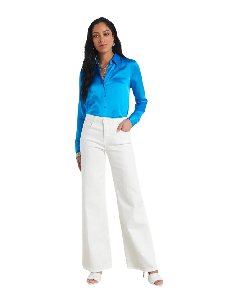 L'agence Alicent Wide Leg Jeans in Blanc