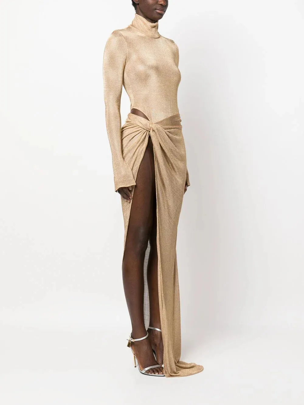 LaQuan Smith
twisted-detail draped skirt