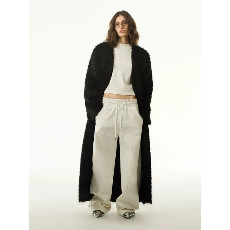 Long Black Plush Coat