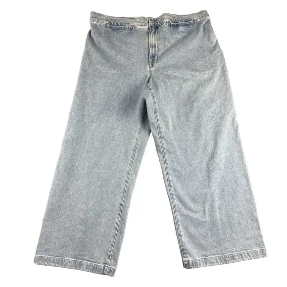 Madewell Jeans Womens 33 Blue  Emmett Wide Leg Crop  Denim New w/o Tag 38 x 27