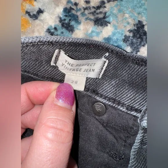 Madewell The Perfect Vintage Black Wash JeansSize 28